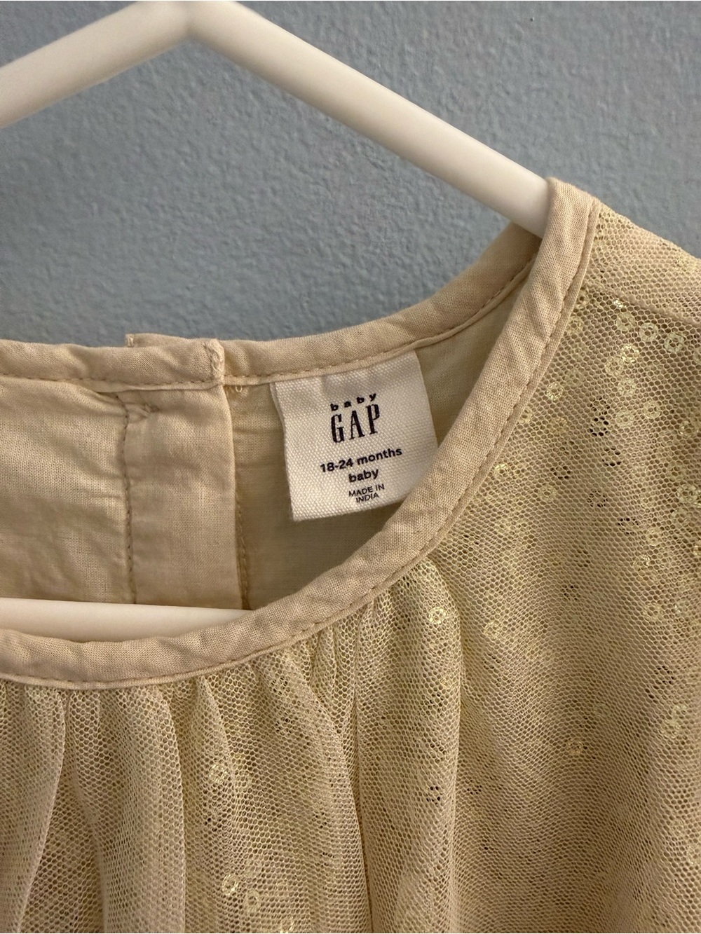 Baby GAP Cream Sequin Tulle Baby Dress